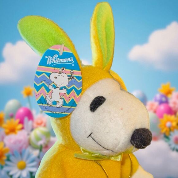 NWT Whitman's Peanuts Easter Bunny SnoopyYellow Plush Stuffed Animal Toy 7” P21 - Picture 7 of 7